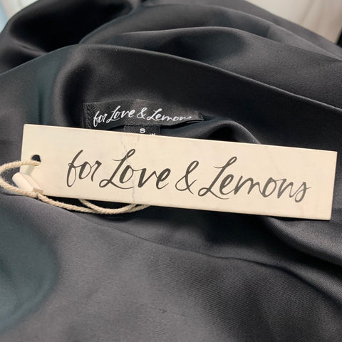 FOR LOVE & LEMONS Size S Black Rpet Mixed Fabrics Mini Dress