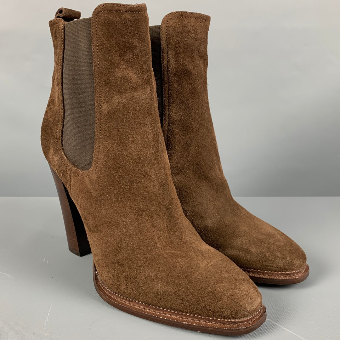 RALPH LAUREN Size 11 Brown Suede Ankle Boots
