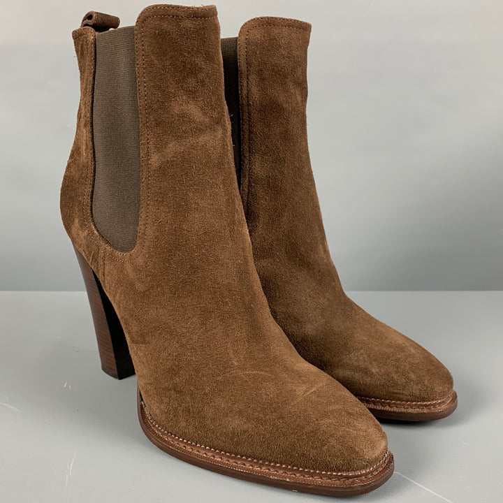 RALPH LAUREN Size 11 Brown Suede Ankle Boots