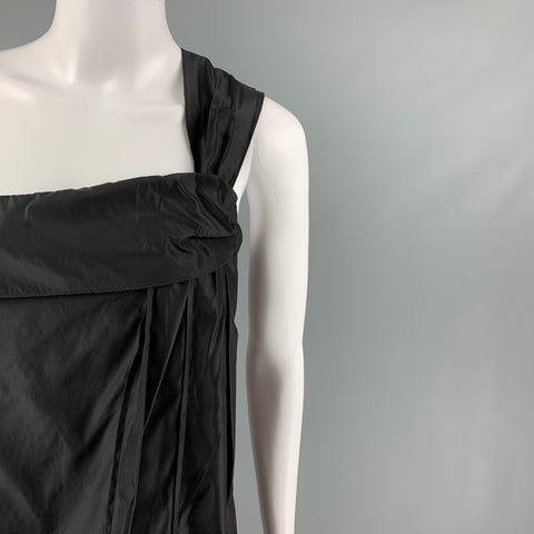 STELLA McCARTNEY 2007 Size 2 Black Silk Blend One Shoulder Cocktail Dress