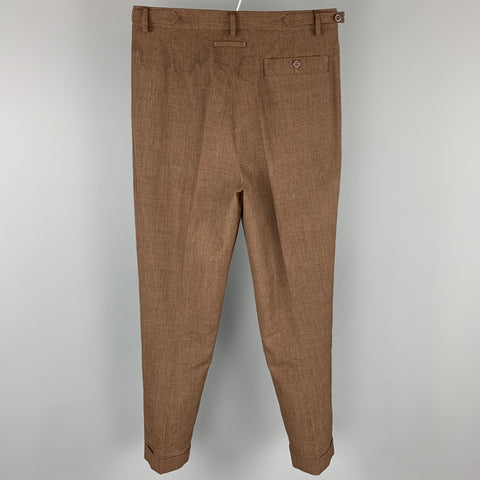 Vintage JEAN PAUL GAULTIER Size 34 Brown Wool Blend Pleated Dress Pants