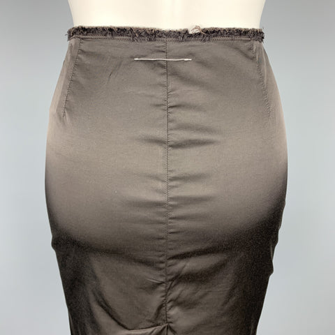 MM6 MAISON MARGIELA Size S Brown Raw Edge Pencil Skirt