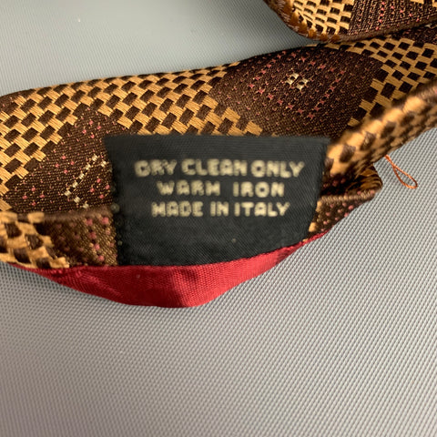 ERMENEGILDO ZEGNA Brown Woven Silk Tie