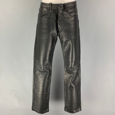 MR. S LEATHER Size 30 Black Leather Casual Pants