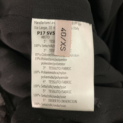 GIAMBATTISTA VALLI Size XS Black & White Silk Mixed Fabrics Cocktail Dress