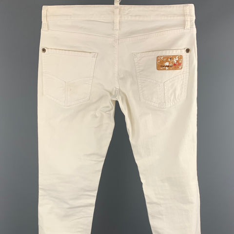 DSQUARED2 Size 30 White Cotton Jean Cut Casual Pants