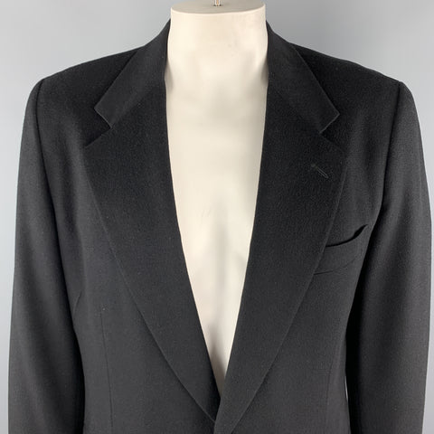 WILKES BASHFORD Chest Size 44 Black Cashmere / Wool Notch Lapel Sport Coat
