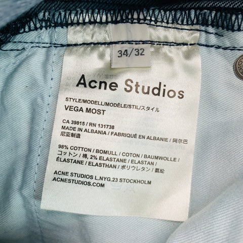 ACNE STUDIOS Size 34 Navy Blue Cotton Blend 5 pocket Casual Pants