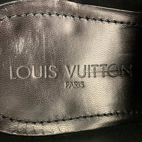 LOUIS VUITTON Size 11 Black Leather Double Monk Strap Loafers