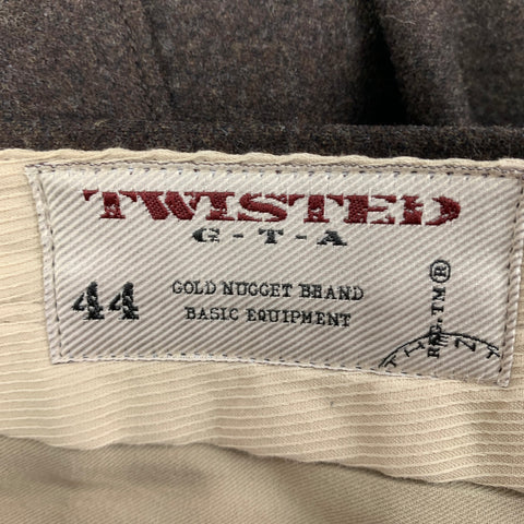 TWISTED Taille 28 Pantalon habillé en laine marron à braguette boutonnée