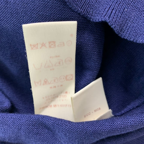 LOUIS VUITTON Size M Blue Knitted Wool Silk Creeper Pullover
