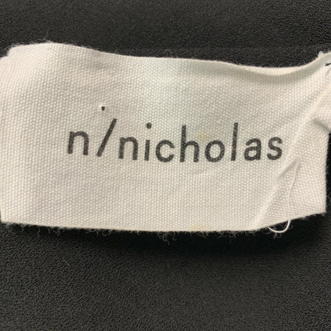 N/NICHOLAS Taille 8 Robe de cocktail à manches longues en polyester noir