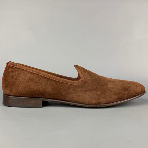 DEL TORO Size 10 Brown Suede Slip On Loafers