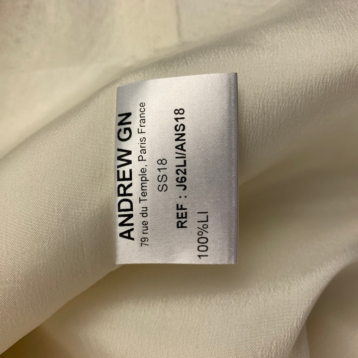 ANDREW GN S/S 18 Taille 4 Veste à boutons pression en lin tissé crème