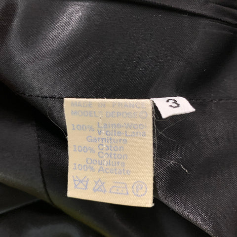 KENZO Size L Black Wool Cropped Suit