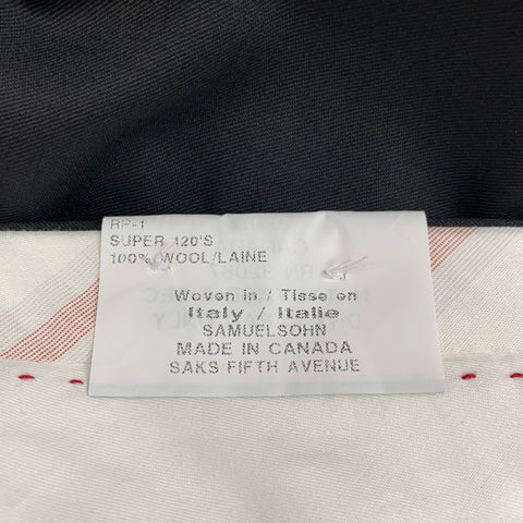 SAKS FIFTH AVENUE by SAMUELSOHN Size 42 Regular Black Wool Notch Lapel Suit