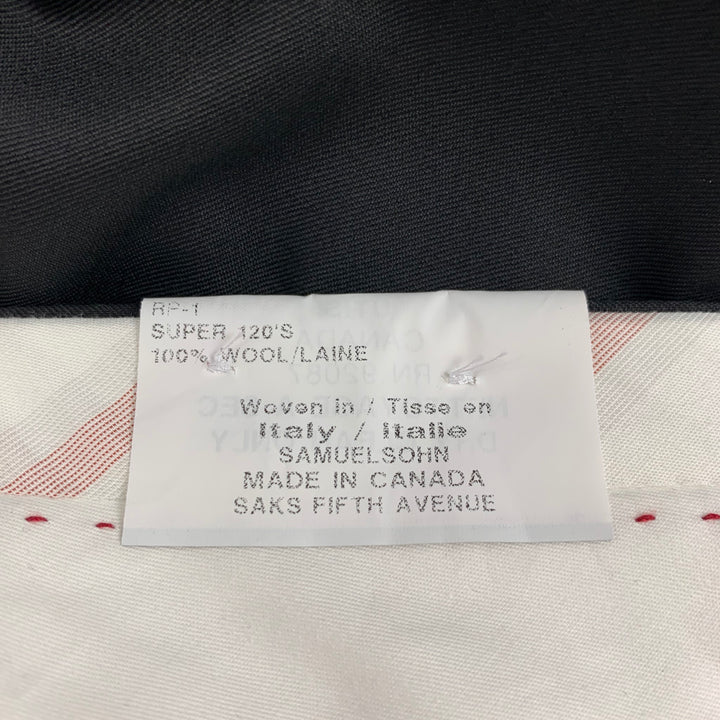 SAKS FIFTH AVENUE par SAMUELSOHN Taille 42 Costume à revers cranté en laine noire régulière