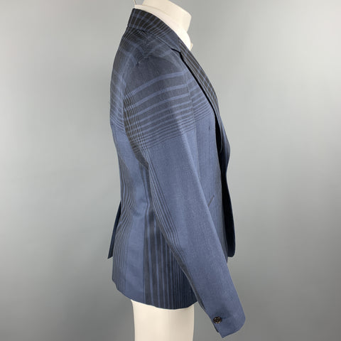 VIVIENNE WESTWOOD MAN James Size 40 Navy Plaid Wool Blend Notch Lapel Sport Coat