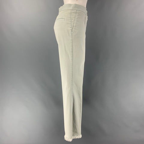 CHANEL Talla 4 Pantalones casuales rectos de algodón menta