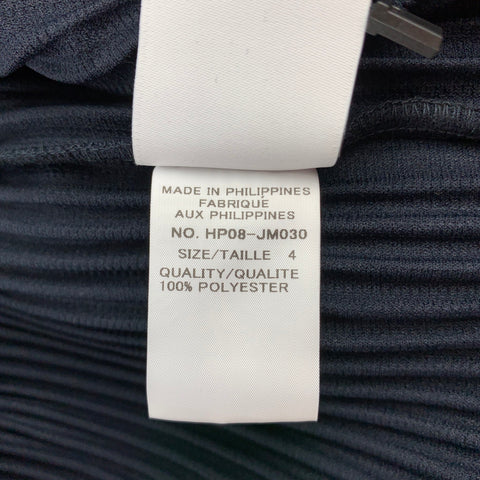 ISSEY MIYAKE Homme Plisse Size XL Navy Pleated Polyester Polo