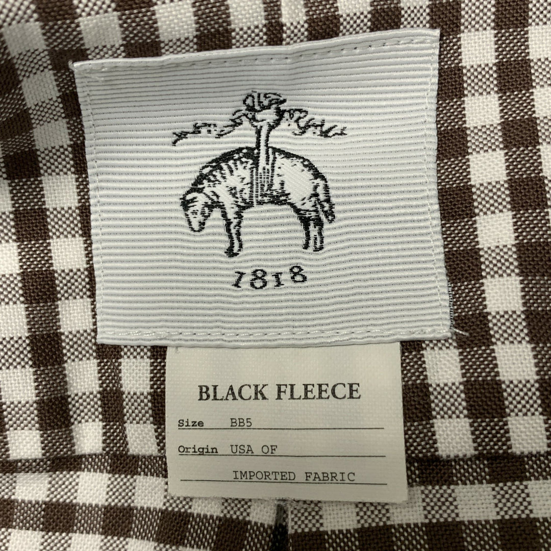 BLACK FLEECE Size M White Gingham Cotton Long Brown Long Sleeve Shirt