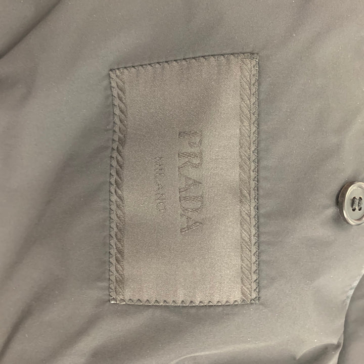 PRADA Size 42 Black Polyester Notch Lapel Suit