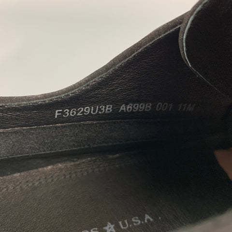 JOHN VARVATOS * USA Taille 11 Chaussures à lacets en cuir antique noir
