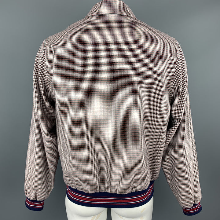 MELINDAGLOSS Size 40 Red White Blue Nailhead Cotton Zip Up Jacket