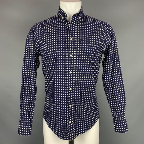 GITMAN BROS for OPENING CEREMONY Size M Navy & White Stars Cotton Long Sleeve Shirt