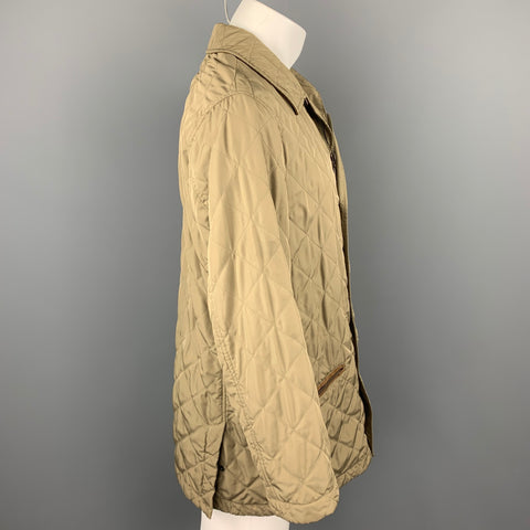 PAUL STUART Size S Taupe Quilted Gore-Tex Nylon Parka Jacket