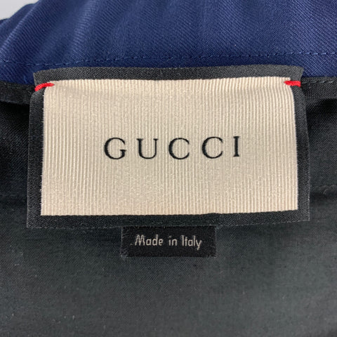 GUCCI Size 30 Blue Navy Solid Wool Mohair Elastic Waistband Casual Pants
