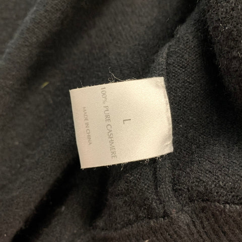 TSE Size L Black Cashmere Zip Up Cardigan
