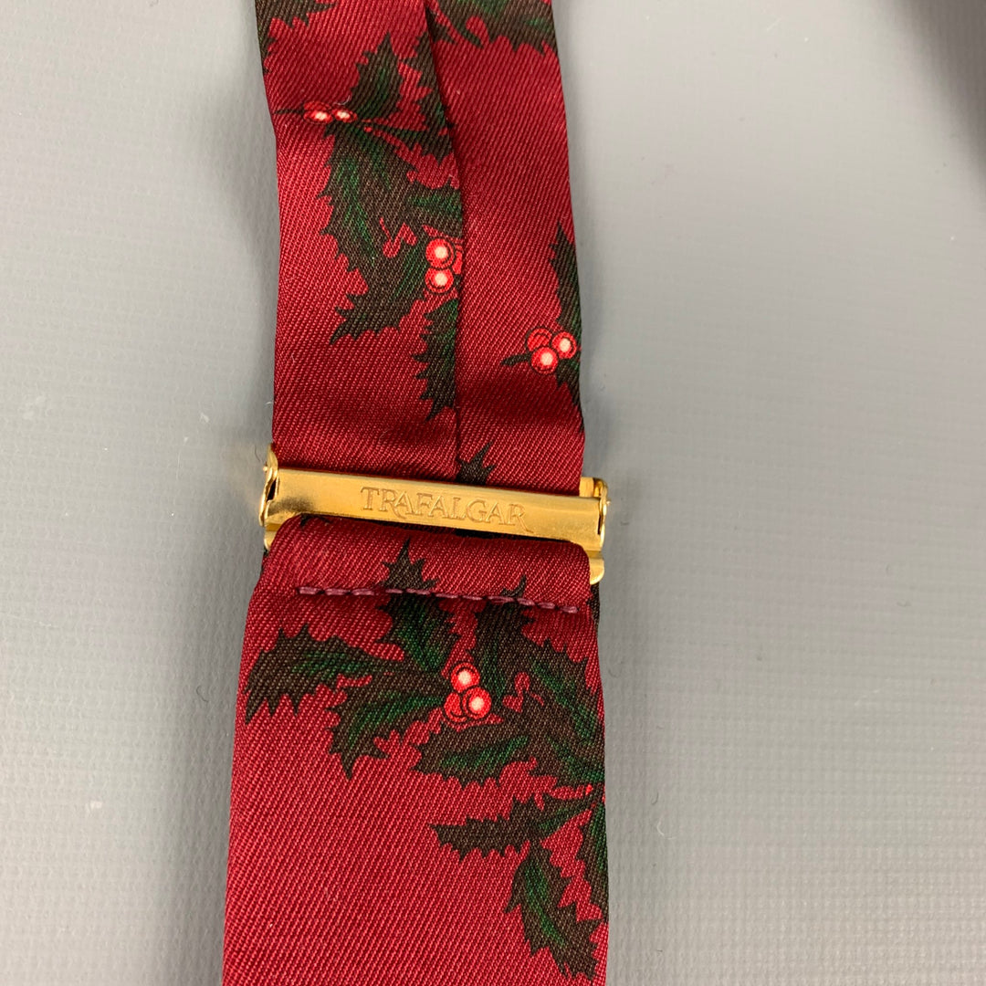 TRAFALGAR Brown Navy Abstract Floral Silk Leather Suspenders – Sui Generis  Designer Consignment