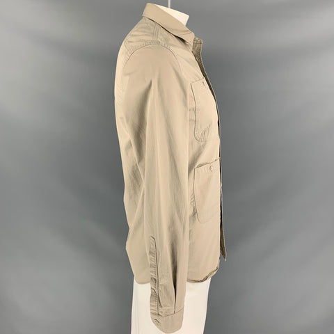 BURBERRY PRORSUM Size L Beige Cotton Button Down Long Sleeve Shirt