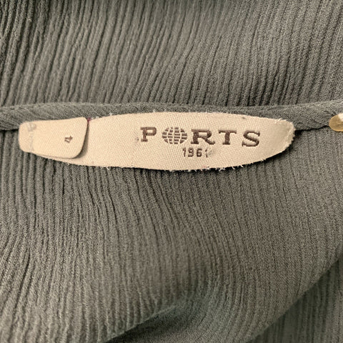 PORTS 1961 Taille S Gris Soie Voir à travers le haut sans manches