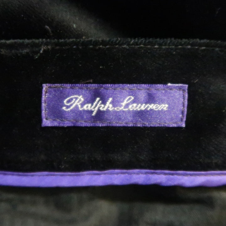 RALPH LAUREN Purple Label Talla 34 Pantalones casuales de terciopelo negro
