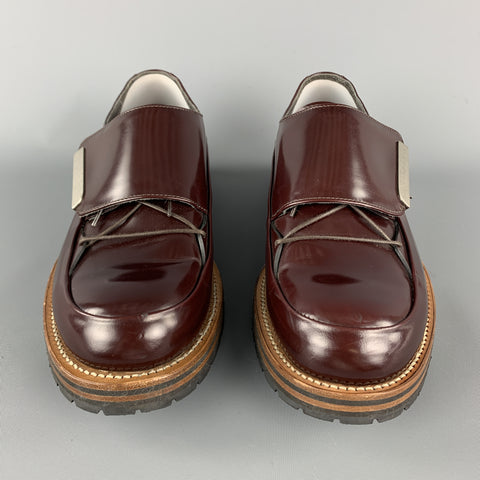 PORTS 1961 Size 8 Burgundy Leather Tab Closure Lace Up Shoes