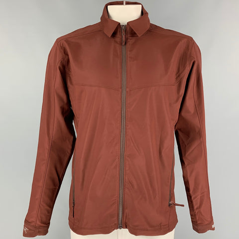 ARCTERYX Size L Brown Polyester Zip Up Jacket