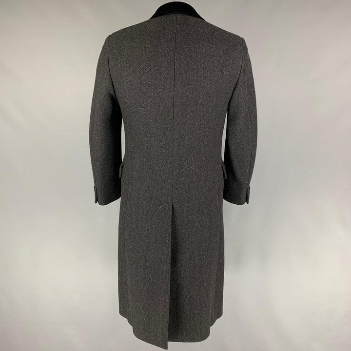 PAUL STUART Size 40 Charcoal Black Wool Peak Lapel Coat