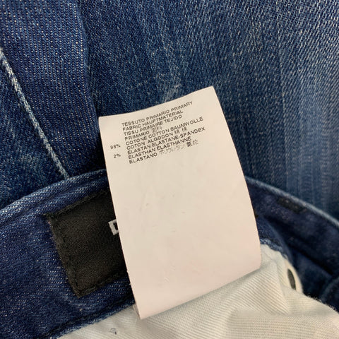 DSQUARED2 Size 30 Blue Distressed Cotton Skinny Jeans