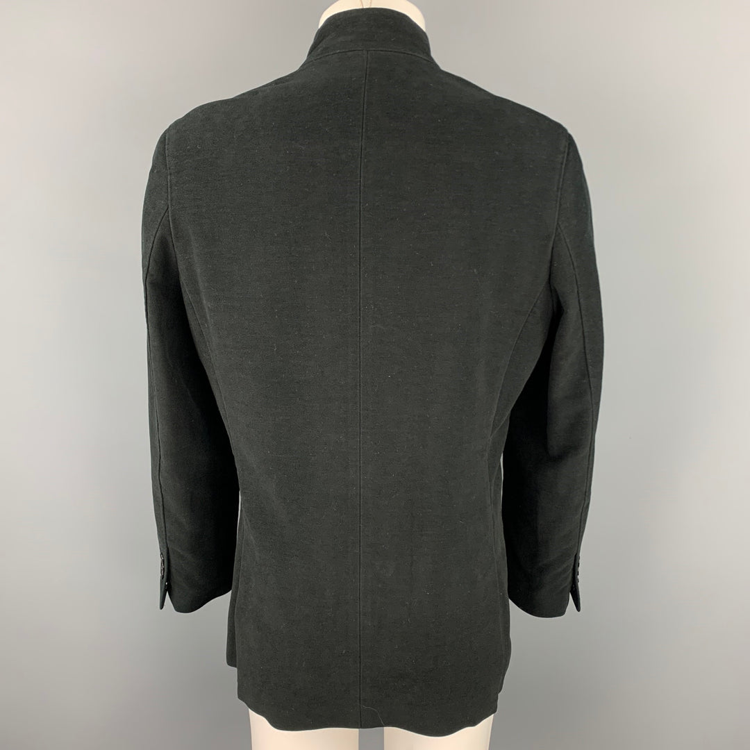 SHANGHAI TANG Size 42 Black Cotton Patch Pockets Jacket