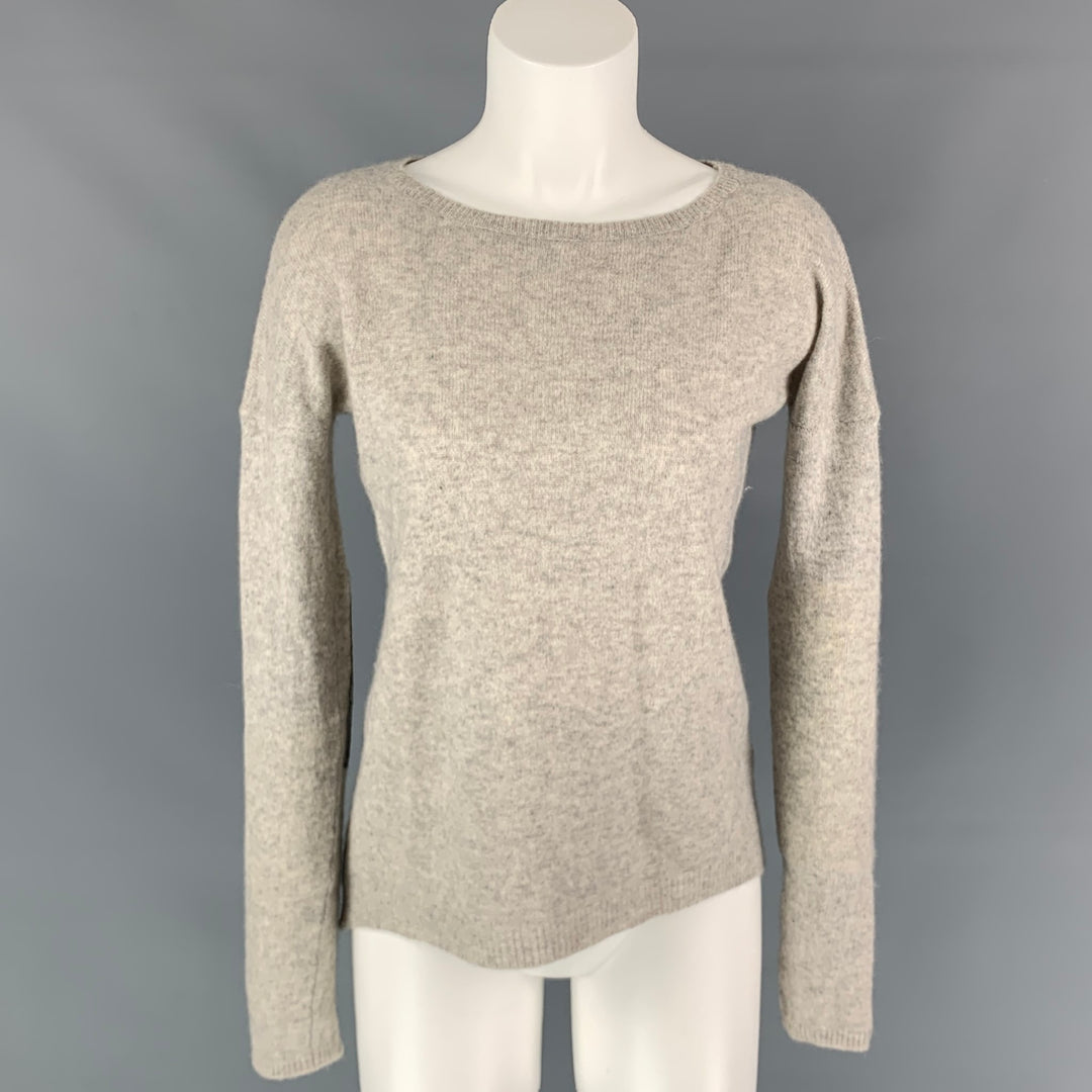 ZADIG & VOLTAIRE Size M Grey & Silver Merino Wool Leather CiCi Sweater