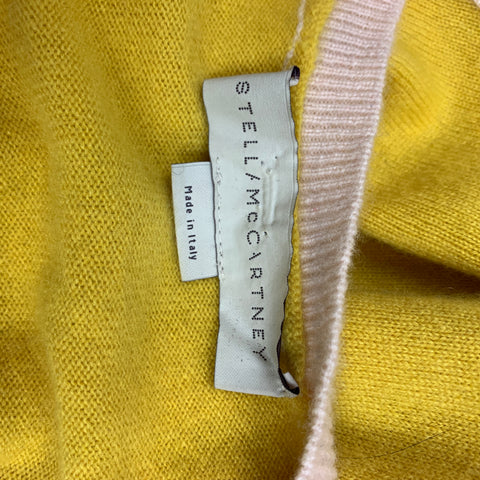 STELLA McCARTNEY Size 2 Orange & Yellow Color Block Cashmere Pullover