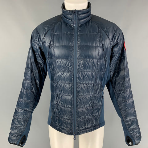 CANADA GOOSE Size L Dark Blue Quilted Nylon Polyester Jacket