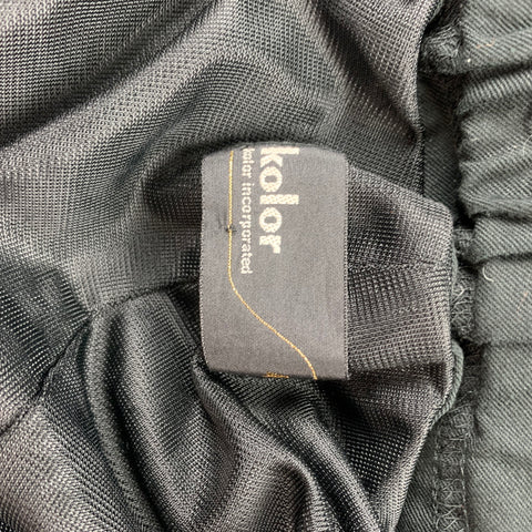 KOLOR Size L Black Wool / Nylon Drawstring Sweatpants