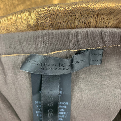 DONNA KARAN Taille 6 Jupe crayon en mélange de lin doré