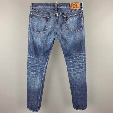 RRL by RALPH LAUREN Size 33 Indigo Wash Selvedge Denim Button Fly Casual Pants