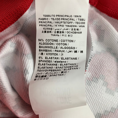 LOVE MOSCHINO Size 4 White & Red Heart Print Cotton Pullover