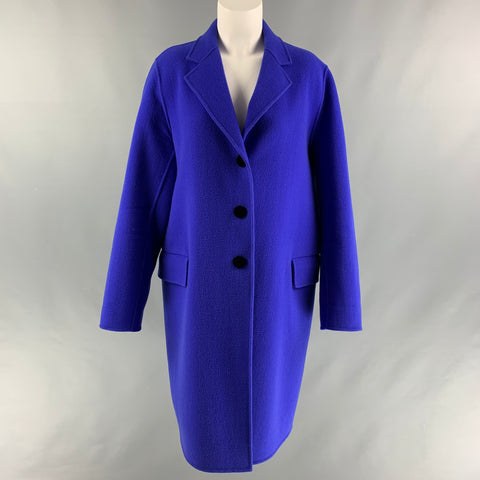 MARC JACOBS Talla 12 Abrigo liso de lana y poliéster morado con botonadura única