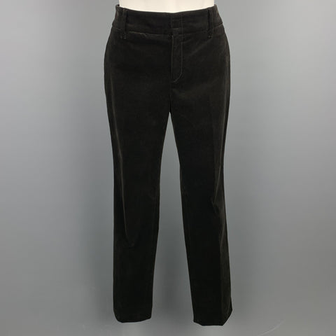 GUCCI Size 4 Brown Cotton Velvet Straight Leg Dress Pants